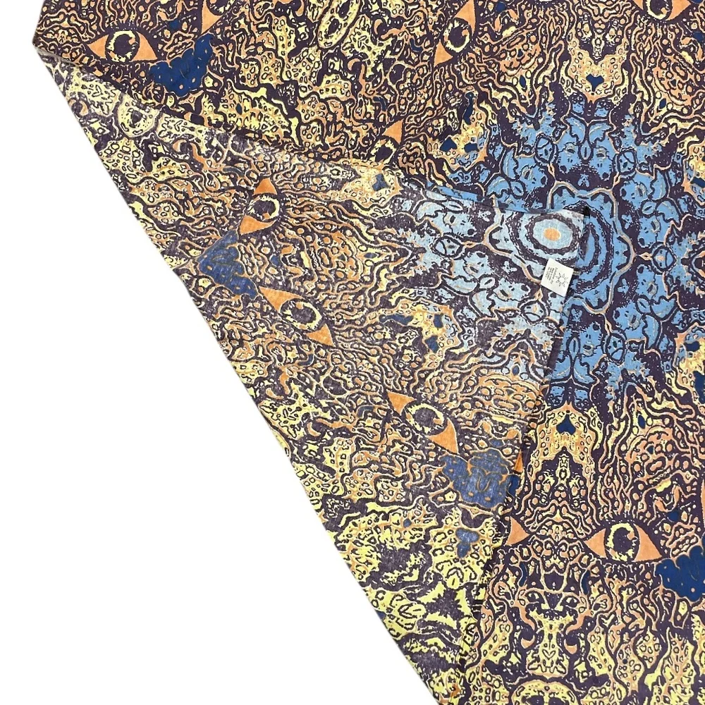 Sunshine Joy Brown, Blue & Yellow Abstract Festival Tapestry